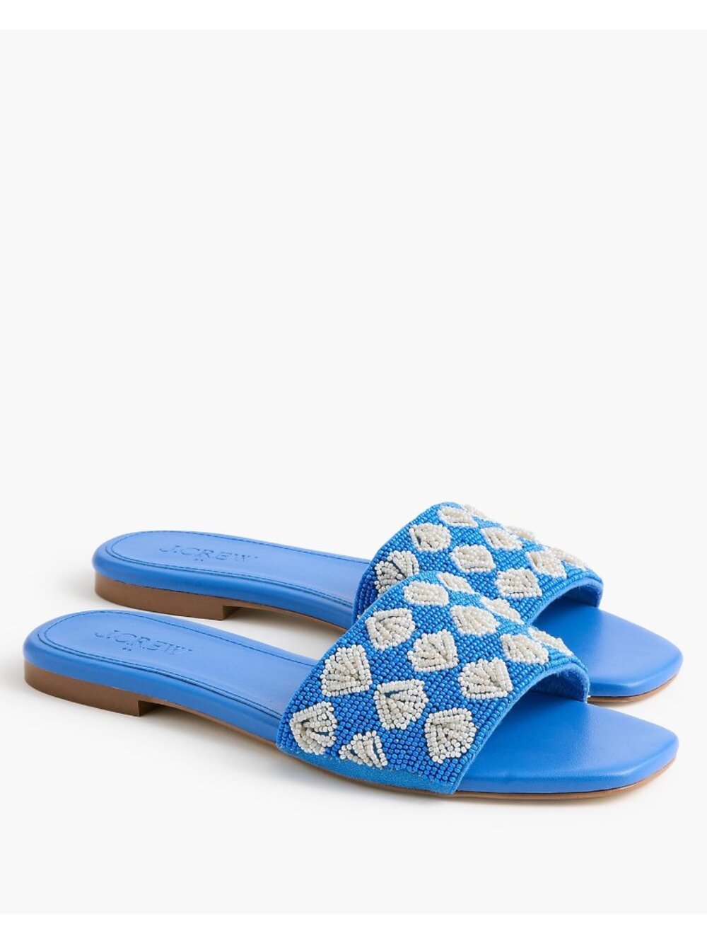 J.Crew Factory Bridget Beaded Slide in Santorini Shells CU331